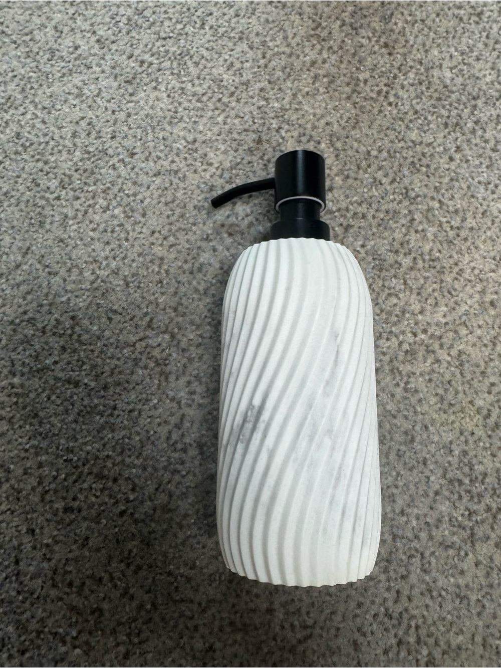 White Ceramic Soap Dispenser with Black Pump